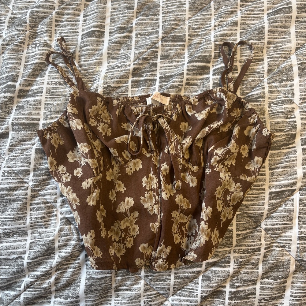 Floral Brown Women's Top